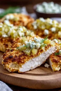Crispy dill pickle parmesan chicken