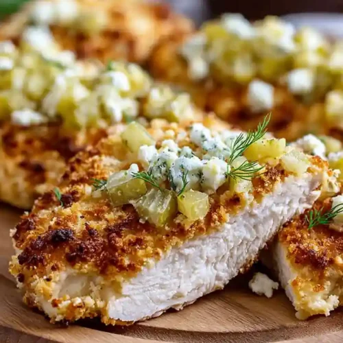 Crispy dill pickle parmesan chicken