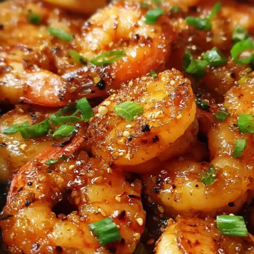 raw shrimp coated for crispy honey garlic shrimp beside whisked eggs, breadcrumbs, and seasoning ingredients on marble surface