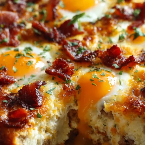 Delicious 3-Step Easy Crack Breakfast Casserole served in a baking dish