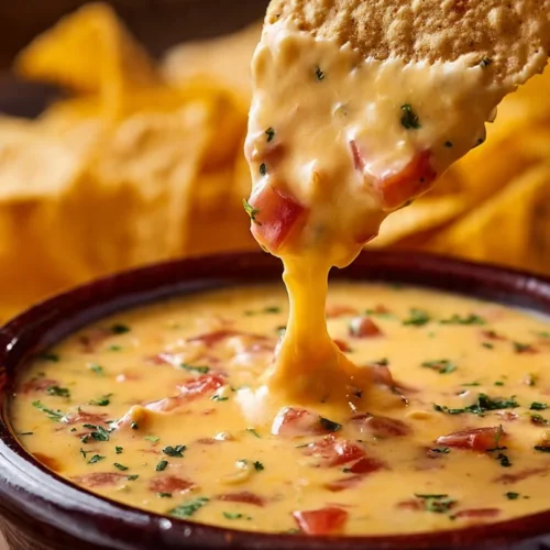 Creamy queso dip ready in 6 minutes for a quick and tasty snack.