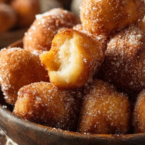 Delicious baked churro bites with cinnamon sugar coating