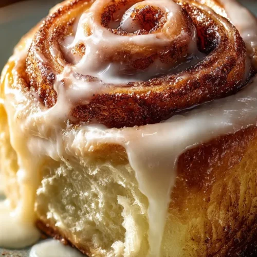 Delicious banana bread cinnamon rolls topped with icing and cinnamon.