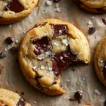 Delicious Banana Chocolate Chip Cookies freshly baked with chocolate chunks.