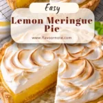 Slice of the best Lemon Meringue Pie with fluffy meringue topping and lemon filling