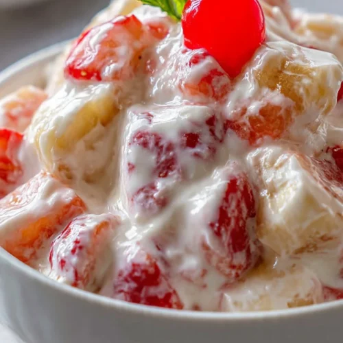 A vibrant bowl of Better Than Sex Fruit Salad featuring assorted fresh fruits