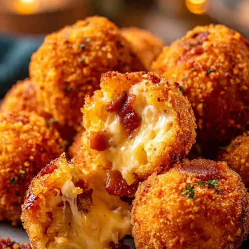 Buffalo Chicken Bombs with bacon and mozzarella filling on a plate