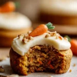 Delicious carrot cake cookies with cream cheese frosting on a plate