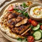 Delicious Chicken Shawarma served with creamy garlic sauce