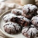 Delicious homemade Chocolate Crinkle Cookies dusted with powdered sugar