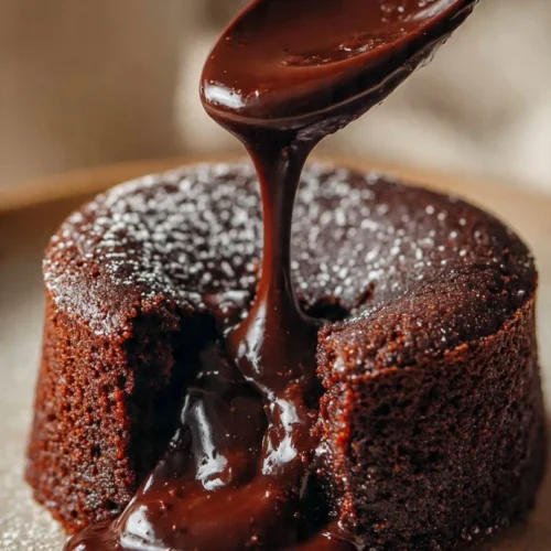 Delicious homemade chocolate fondant served with a scoop of vanilla ice cream