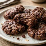 Delicious chocolate no bake cookies displayed on a plate