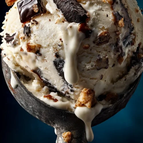 Delicious chocolate orange ice cream in a bowl, topped with zest and chocolate shavings.