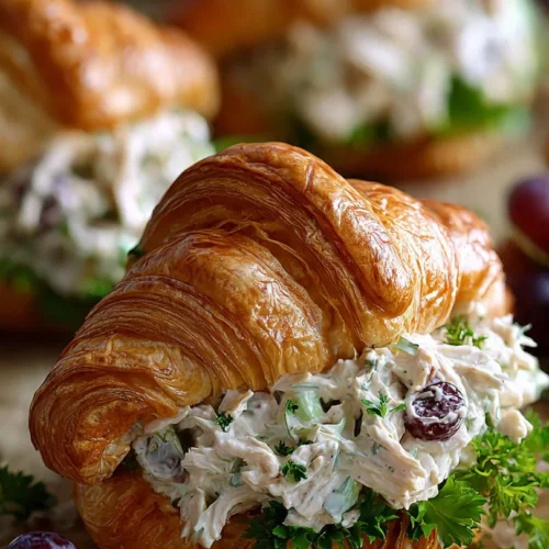 Classic Easter Chicken Salad served in crescent rolls for a festive touch.