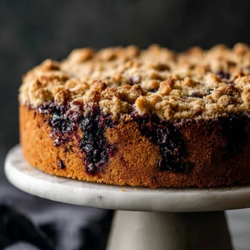Delicious coffee cake served on a plate with coffee cup