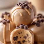 Delicious homemade cookie dough bites on a plate, ready to enjoy.