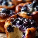 Cottage cheese blueberry cloud bread slice on a plate