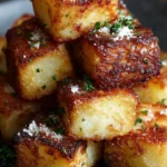 Crispy hash browns served on a plate with golden-brown texture.