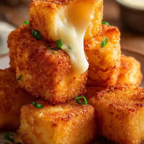 Crispy loaded hashbrown bites garnished with toppings, perfect for snacking.