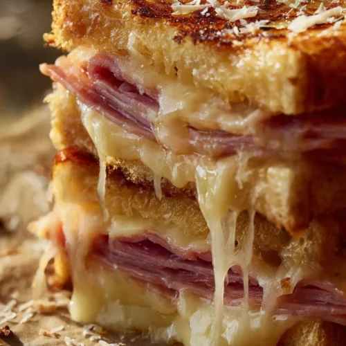 Easy Croque Monsieur sandwich recipe with ham and cheese