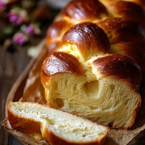 Homemade Easter Bread decorated for the holiday celebration.