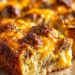 Easter brunch casserole with eggs, cheese, and vegetables baked to perfection.