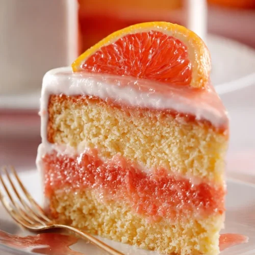 Slice of easy guava cake on a plate, showcasing a tropical dessert experience.