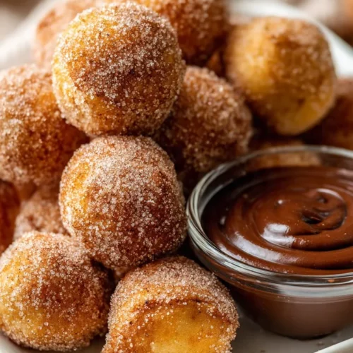 Fluffy air fryer churro bites dusted with cinnamon sugar