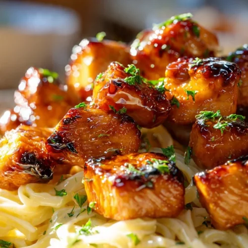 Delicious Honey Pepper Chicken garnished with herbs and spices