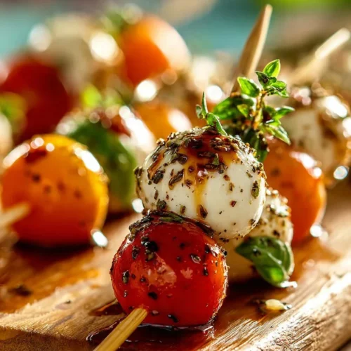 Delicious mini caprese bites featuring fresh mozzarella, tomatoes, and basil.
