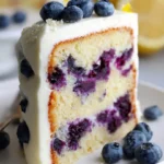 Delicious Lemon Blueberry Cake with fresh blueberries and lemon zest