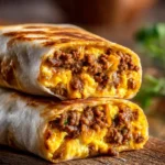 Homemade freezer breakfast burritos ready for a quick meal.