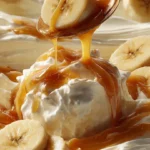 Malt Kulfi served with caramelized bananas for a delicious dessert experience.