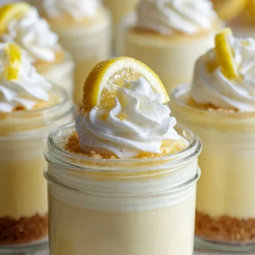 Mini Lemon Cheesecake Cups served in dessert cups