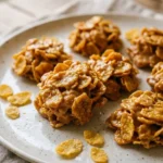 Delicious Peanut Butter Cornflake Cookies arranged on a plate