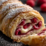 Homemade Raspberry Swirl Brioche Loaf with a beautiful raspberry pattern