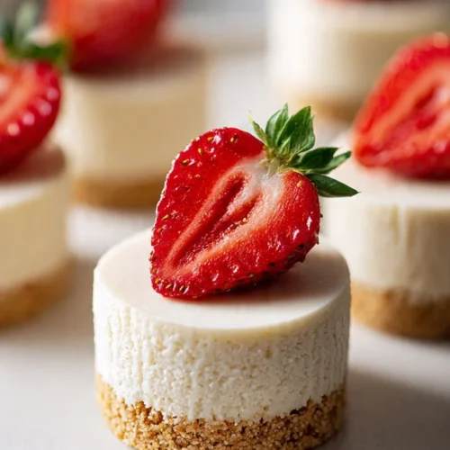 Delicious array of mini cheesecakes topped with fruits and chocolate