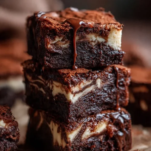 Delicious Vietnamese coffee brownies topped with chocolate and coffee beans
