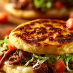 Homemade authentic Mexican gorditas served with toppings
