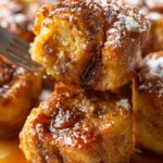 Delicious French Toast Casserole baked to perfection with maple syrup and berries
