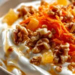 Carrot cake yogurt bowl topped with nuts and spices