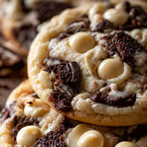 Delicious Cookies and Cream Cookie fresh out of the oven