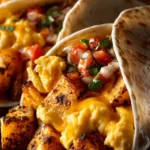 Crispy potato, egg, and cheese breakfast tacos on a plate