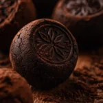 Dark Chocolate Kentucky Bourbon Truffles showcased on a decorative plate
