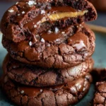 Delicious Dubai chocolate cookies topped with crunchy pistachios