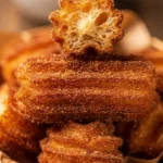 Delicious homemade easy baked churro bites on a plate