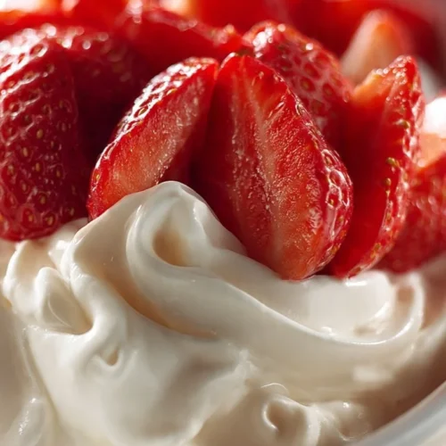 Delicious bowl of easy fluffy yogurt topped with fruits