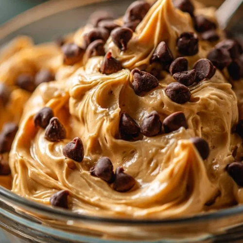 Delicious Greek Yogurt Cookie Dough ready to be enjoyed as a sweet treat.