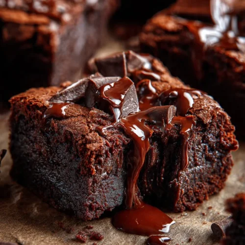 Delicious healthy banana brownies served on a wooden table