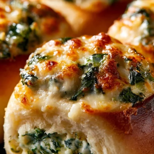 A plate of freshly made Spinach Cottage Cheese Flagels garnished with herbs